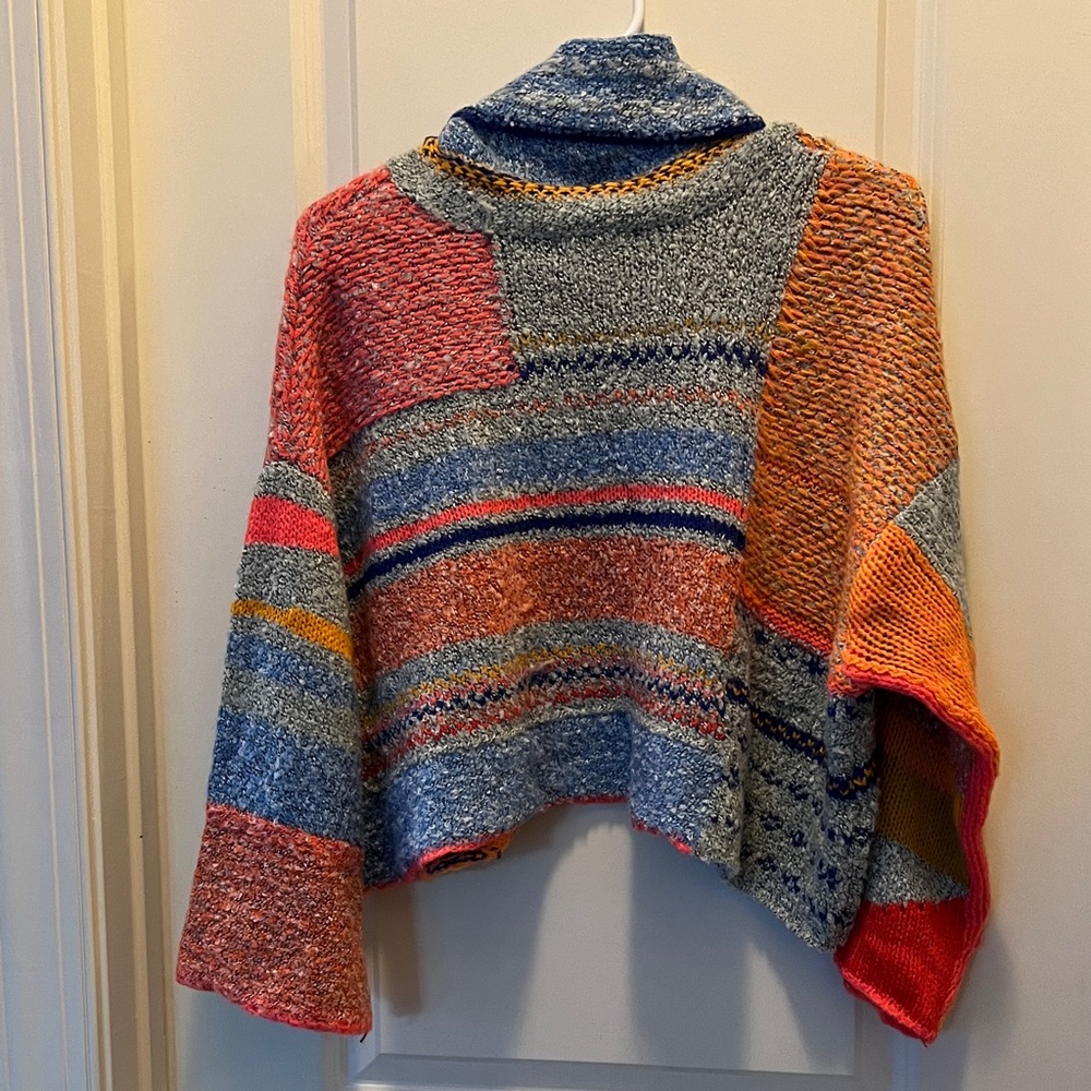 Sincerely Jules Multicolor Patchwork Turtleneck S… - image 3
